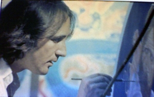 Fréderic Pardo  peignant le portrait de Daniel Pommereulle - 1973